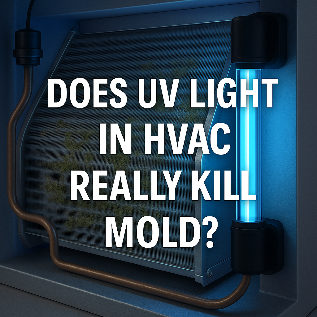Headline image asking if UV light in HVAC really kills mold on coils