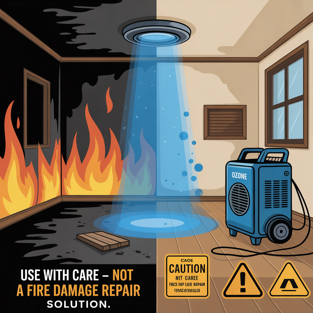 pic showing ozone use before and after fire