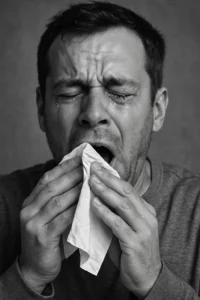 sneezing from dust and allergies