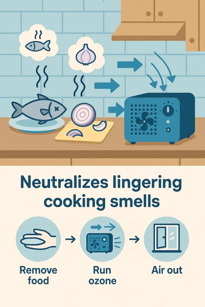 image showing that ozone neutralizes cooking smells