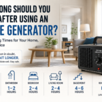 How Long Should You Wait After Using an Ozone Generator? Ozone generator in a living room illustrating safe waiting times before re-entering a treated home.