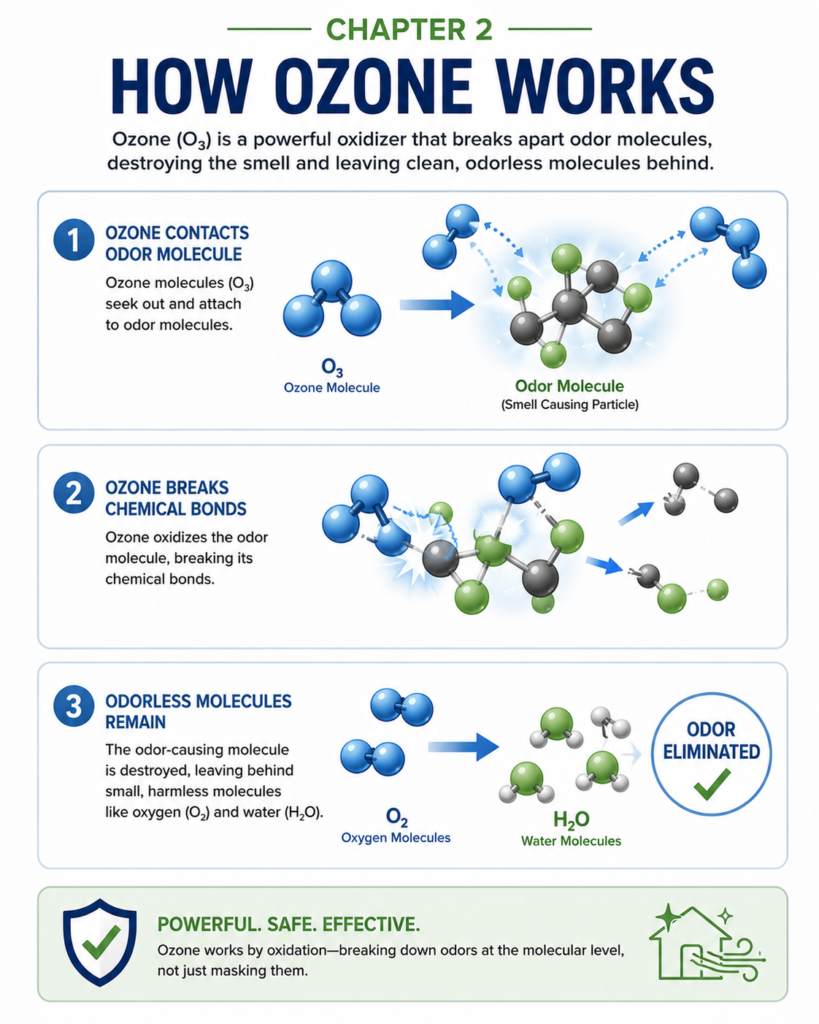 infographic describing how ozone works